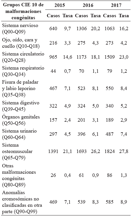 Análisis De Los Defectos Congénitos En Colombia 2015 2017